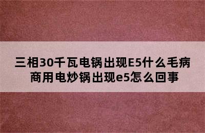 三相30千瓦电锅出现E5什么毛病 商用电炒锅出现e5怎么回事